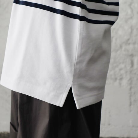 france navy type  border long sleeve shirt (blue or navy)