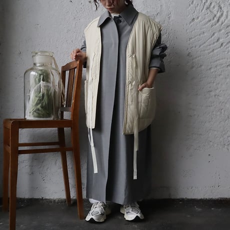 ànuke backopen stripe vest (cream)