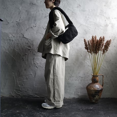 R&D.M.Co- lilian yarn handknit bobybag (black/gray/yellow)