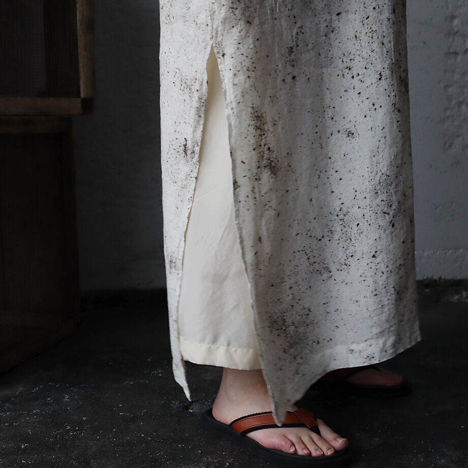 tabrik リネンタッセルドレス ログウッド染め Tabrik linen tassel dress (logewood) | nii-B |