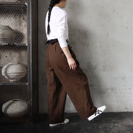 .less jacquard wrap pants (brown)