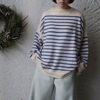 TOWAVASE Basque pullover (ivory x blue)