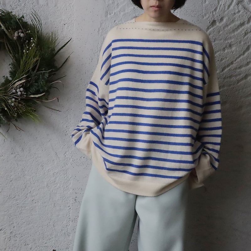 トップス TOWAVASE Basque pullover (ivory x blue) TOWAVASE Basque pullover (ivory x blue)
