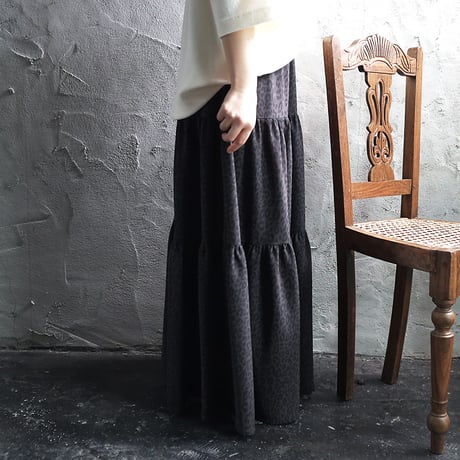 .less leopard tiered skirt