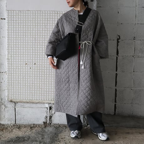 TOWAVASE khadi cotton quilt robe (gray)