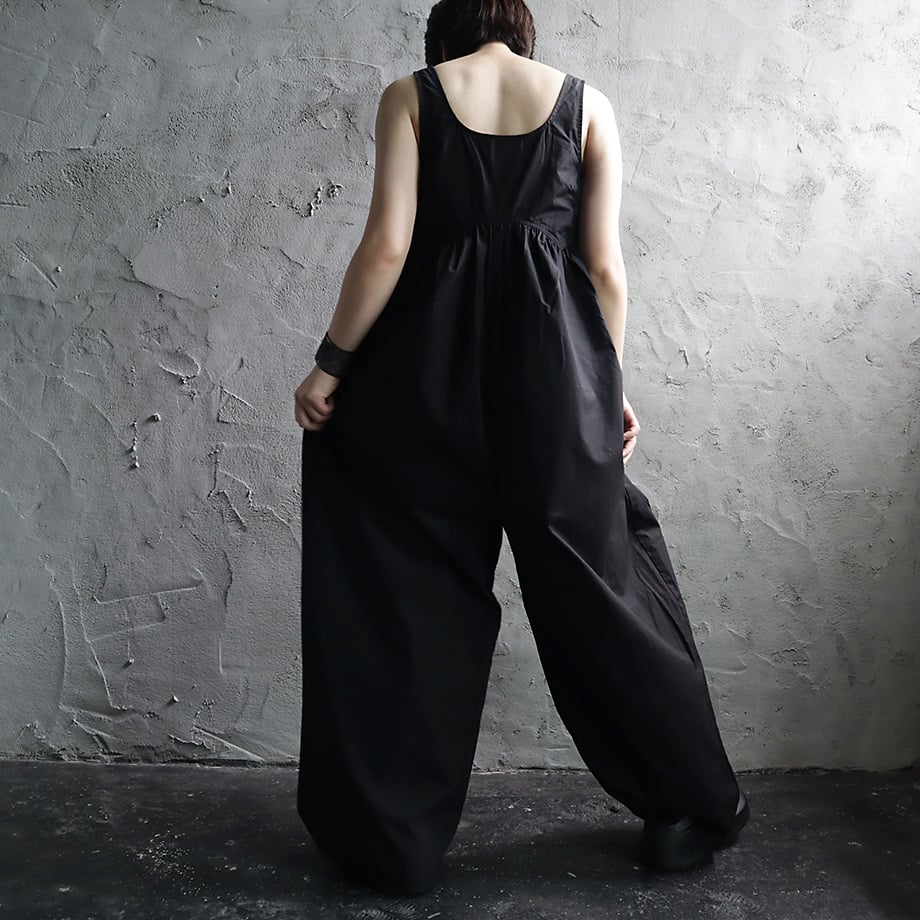 ànuke cotton gather combinaison (black) | nii-