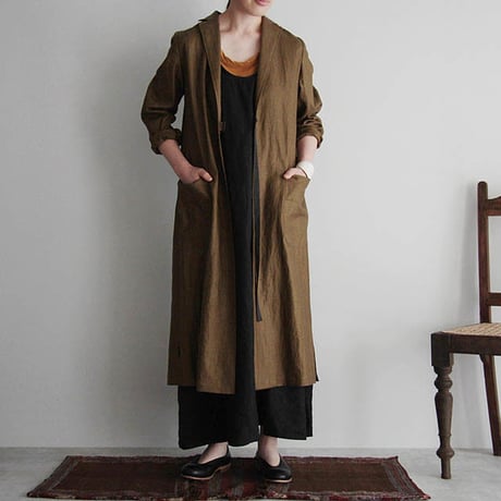 Tabrik coating linen coat khaki