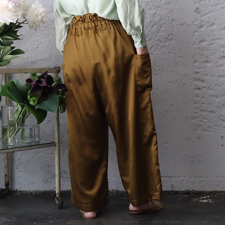 Tabrik cotton silk satin pants (bronze)