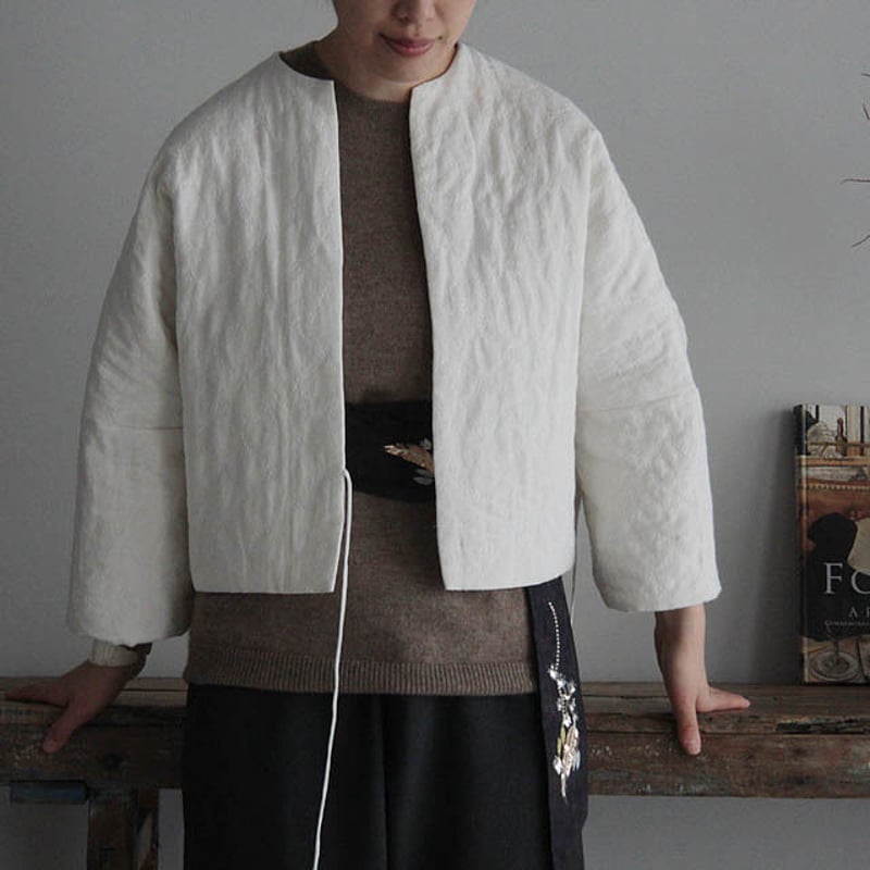 TOWAVASE linen quilt jacket (white) | nii-B |