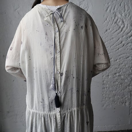 Tabrik cotton silk tiered dress (logewood)