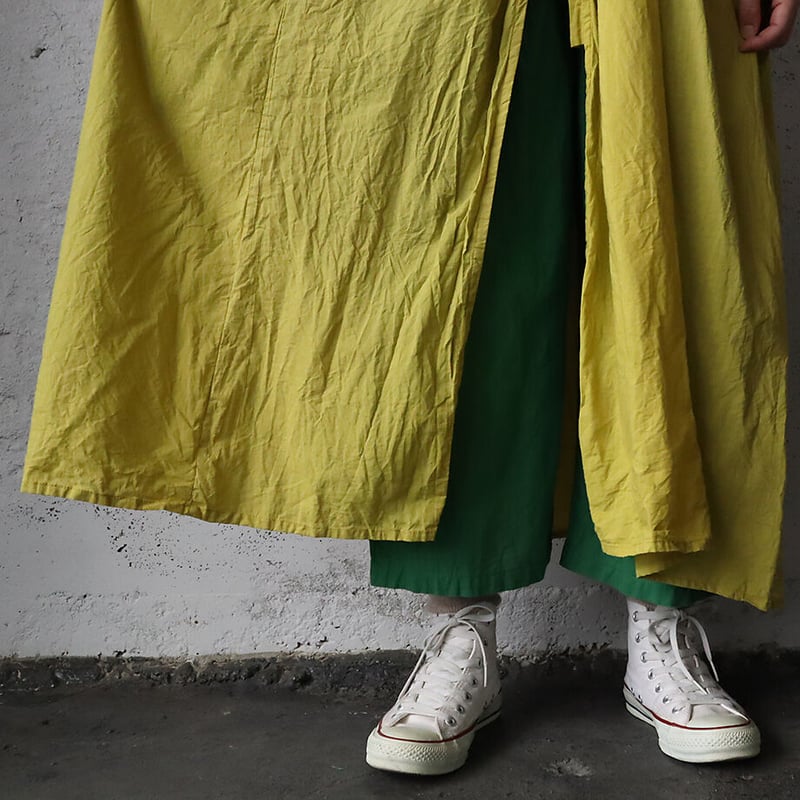 saruche v-button cotton dress (yellow) | nii-B 