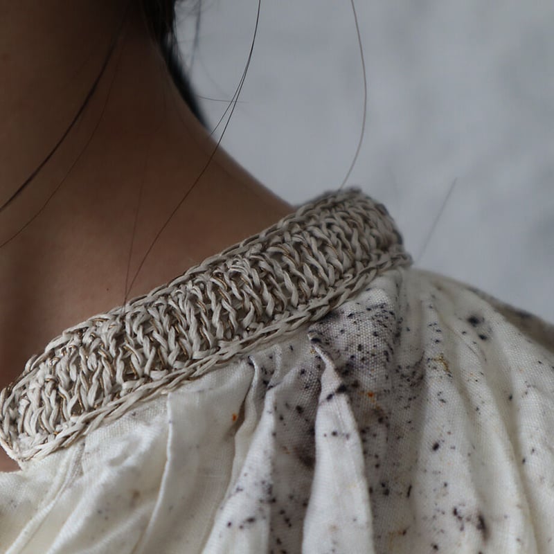 【Tabrik(タブリク)】リネンパフブラウス(泥染) Tabrik linen puff blouse (doro-zome) | nii-B |
