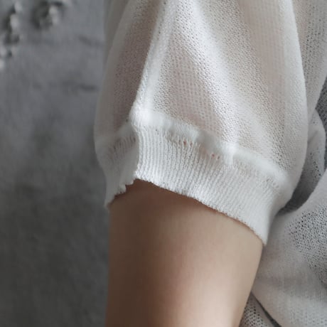 Le pivot ramie short cardigan(offwhite)