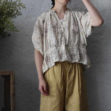 Tabrik linen puff blouse (zakuro-logewood)