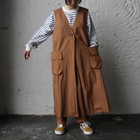2B long gilet (brown)