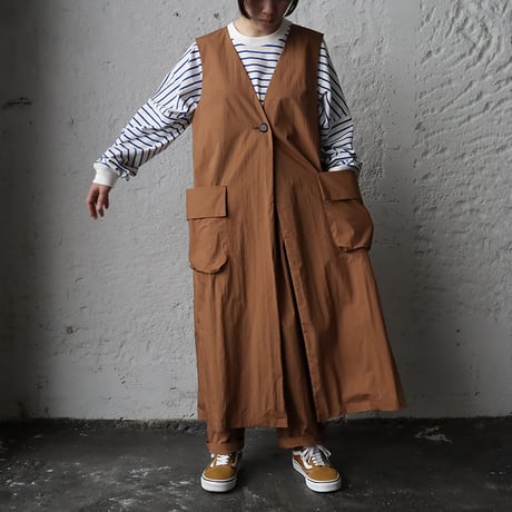 2B long gilet (brown)