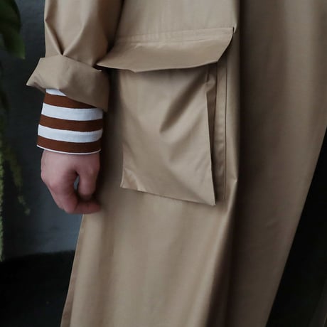 R&D.M.Co- thin cloth big trench coat (beige)