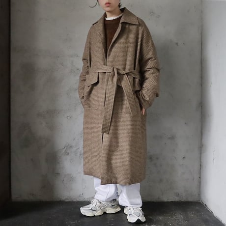 R&D.M.Co- cotton wool wrap coat (check)