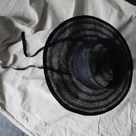 Mia Hat & Accessory lace canotier (black)