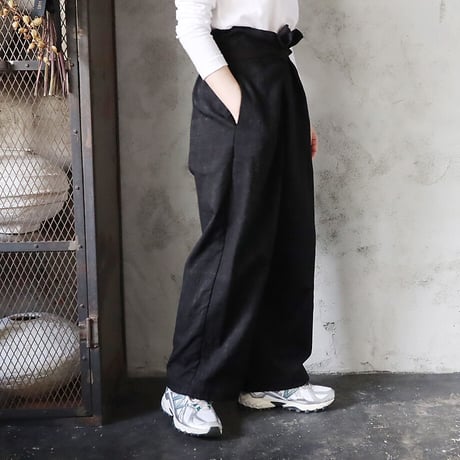 .less jacquard wrap pants (black)