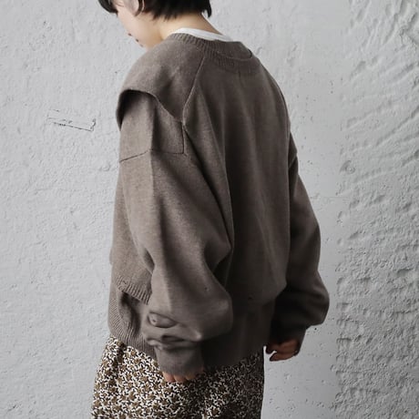 RYU KAGA damaged knit caradigan (charcoal)
