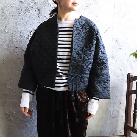 TOWAVASE silk quilt jacket (black)