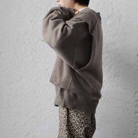 RYU KAGA damaged knit caradigan (charcoal)