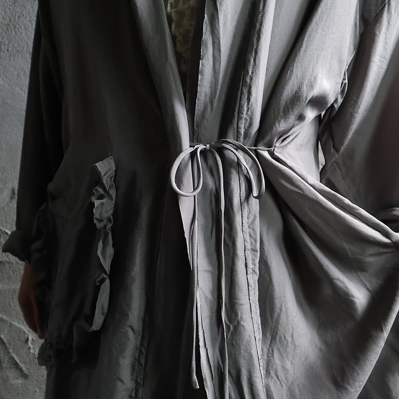 towavase 小花柄リネンローブblack新品 トワヴァーズ　mavuno TOWAVASE トワヴァーズ ヨーロッパ リネン シャンドフルール