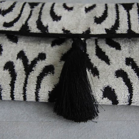 silk velvet clutch bag white