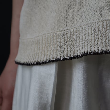 NOUVELLES DU PARADIS cotton knit vest (ivory)