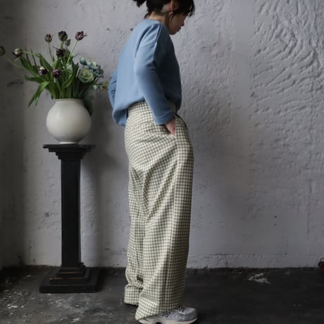NOTA one tuck straight pants (houndstooth)