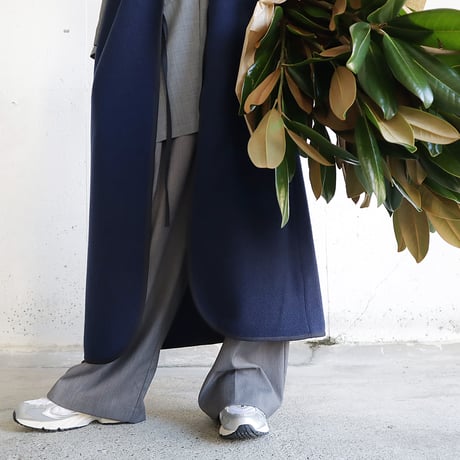 2B wool long gilet (navy)