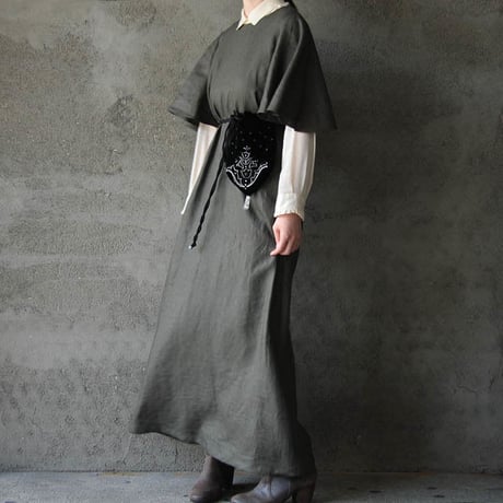 NOTA bell sleeve dress + purse  khaki
