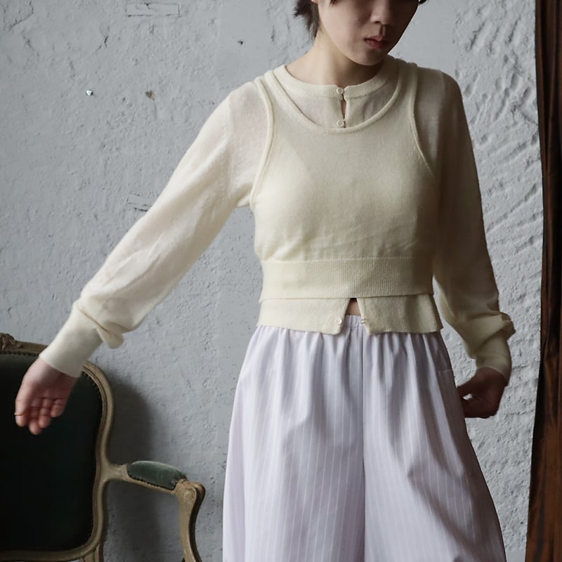 anuke Layered Knit Combi モカ anuke Layered Knit Combi モカ