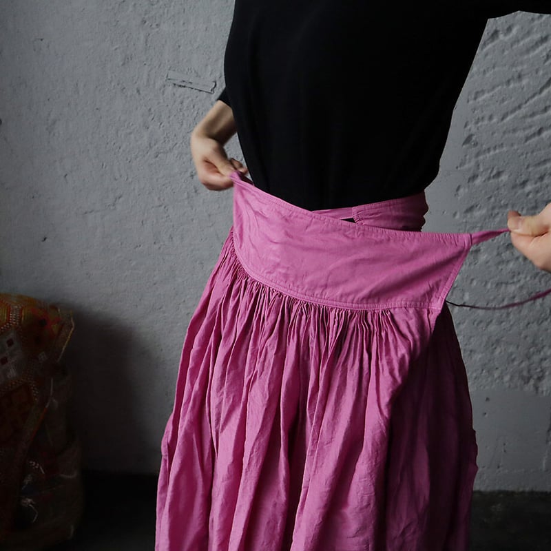 Tabrik gathered skirt (botanical dye pink) | ni