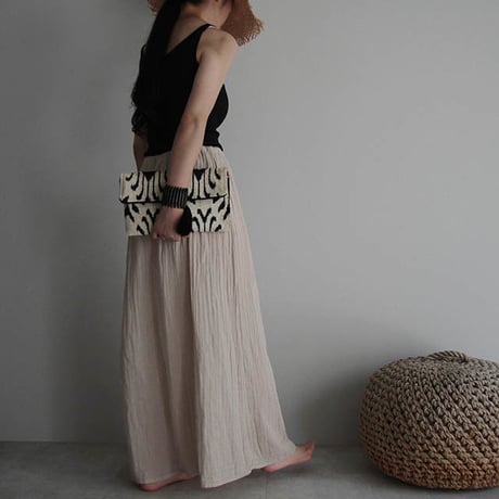 organic cotton long skirt beige