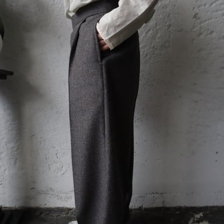 NOTA one tuck straight pants (mix tweed)