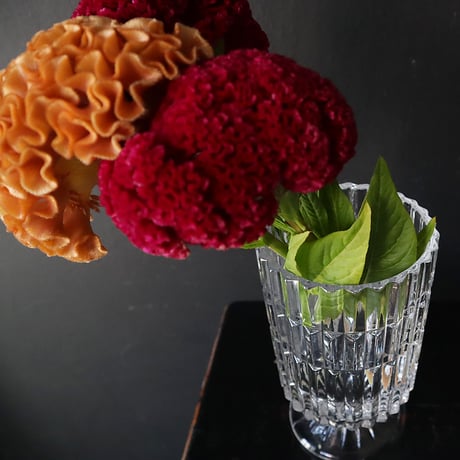 cutting glass flower vase (rectangle)