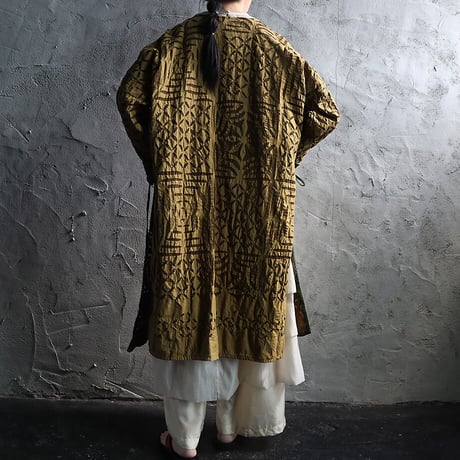 saruche hand cutwork long jacket (dark chai)