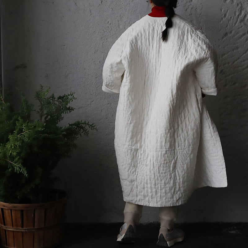 TOWAVASE linen quilt robe (white) | nii-B | WE...