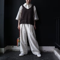 NOUVELLES DU PARADIS cotton knit vest (dark brown)