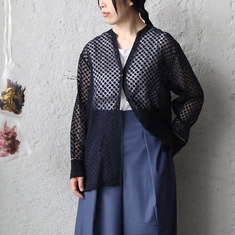 NOTA sheer blouse (black/navy)