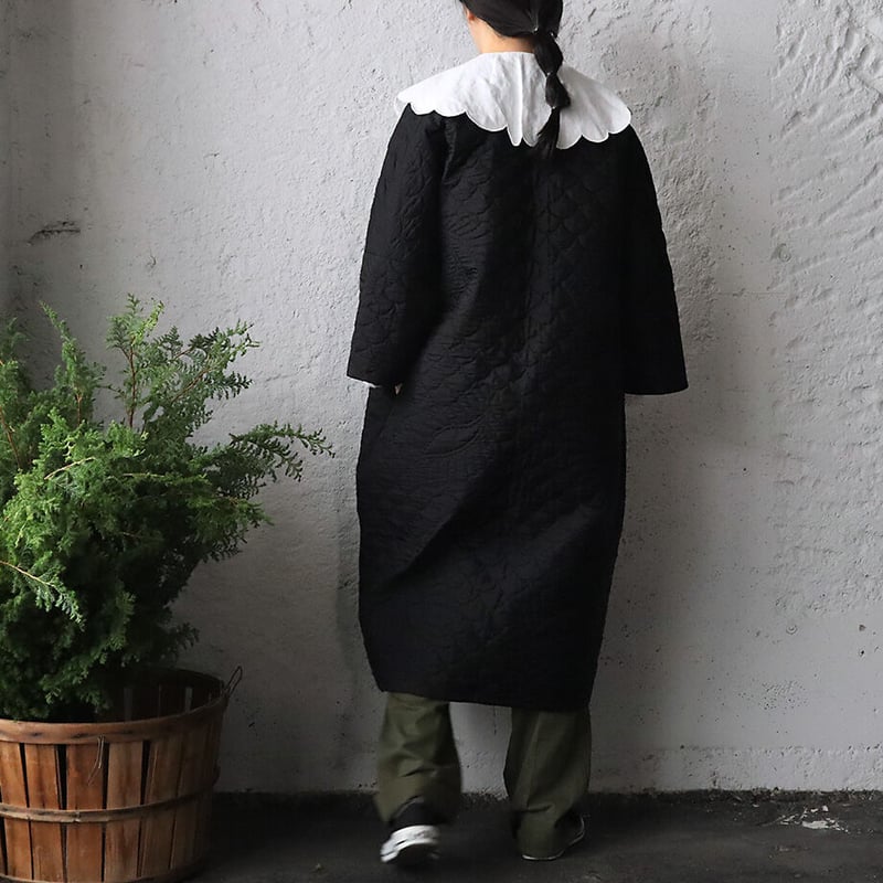 TOWAVASE silk quilt robe (black) | nii-B | WEBSHOP