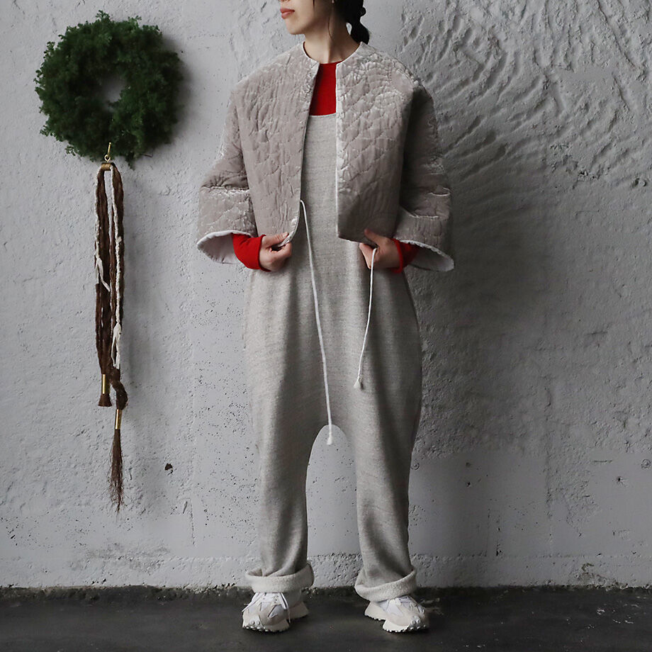 TOWAVASE velvet quilt jacket (gray) | nii-B |