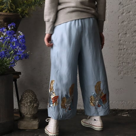 TOWAVASE Aile silk pants (blue)