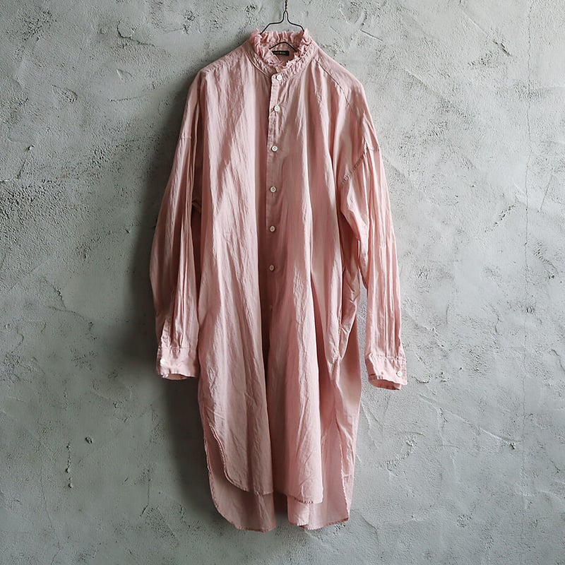 R&D.M.Co- GARMENT DYE frill collar long shirt (