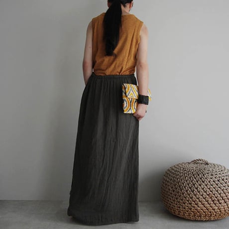 organic cotton long skirt charcoal gray