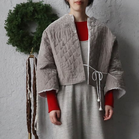 TOWAVASE velvet quilt  jacket  (gray)