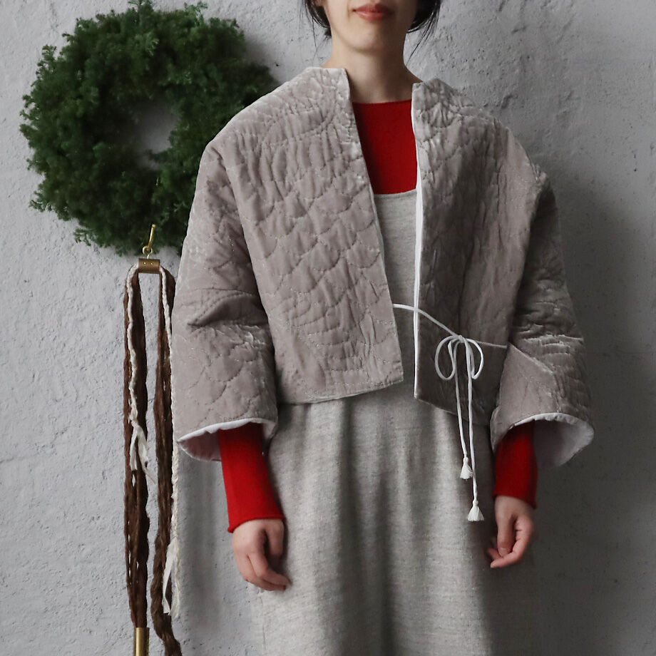 TOWAVASE velvet quilt jacket (gray) | nii-B |