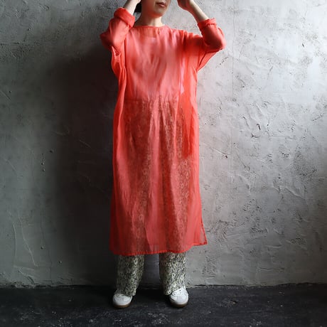 Tabrik  organdy  dress (coral)